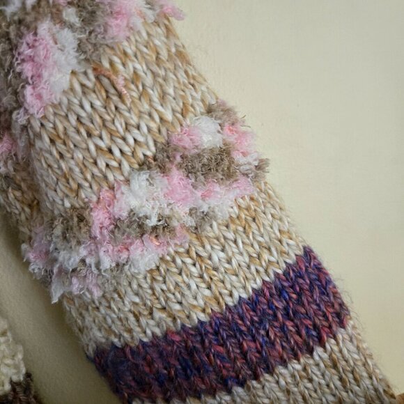 Handknit Mixed Media Stunning Cardigan Sweater Size S - Picture 5 of 6